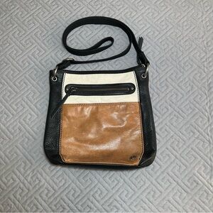 The Sak Leather Crossbody Bag - Black, White & Brown